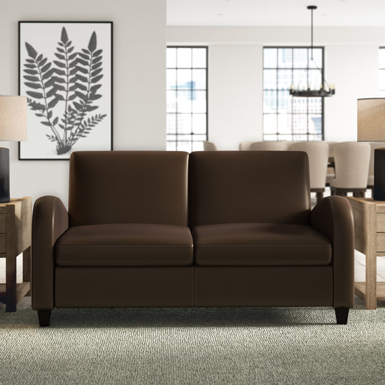 Three Posts Ellisurg 2 Seater Vegan Leather Sofa Bed & Reviews